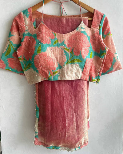 Lightweight Pastel Organza Saree with Attractive lace Border