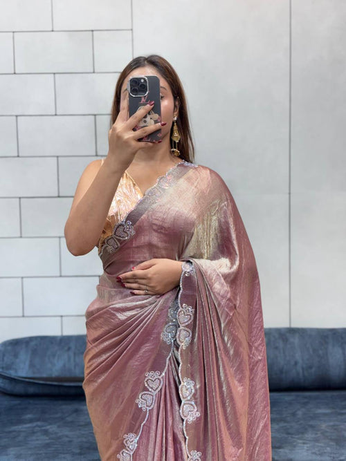 LOVING HART DIAMOND 💎 WORK BORDER SPACE SILK SAREE