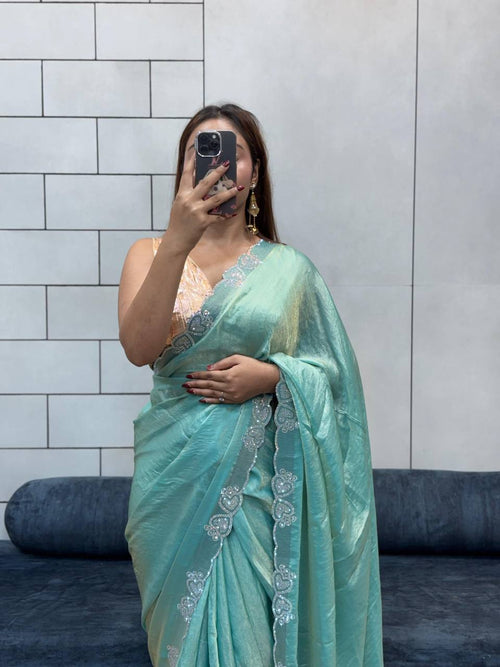 LOVING HART DIAMOND 💎 WORK BORDER SPACE SILK SAREE