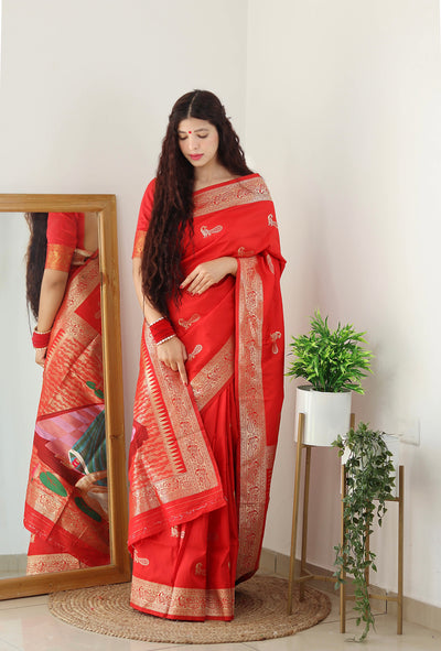 PURE BANARASI SILK SAREE WITH ZARI WEAVING