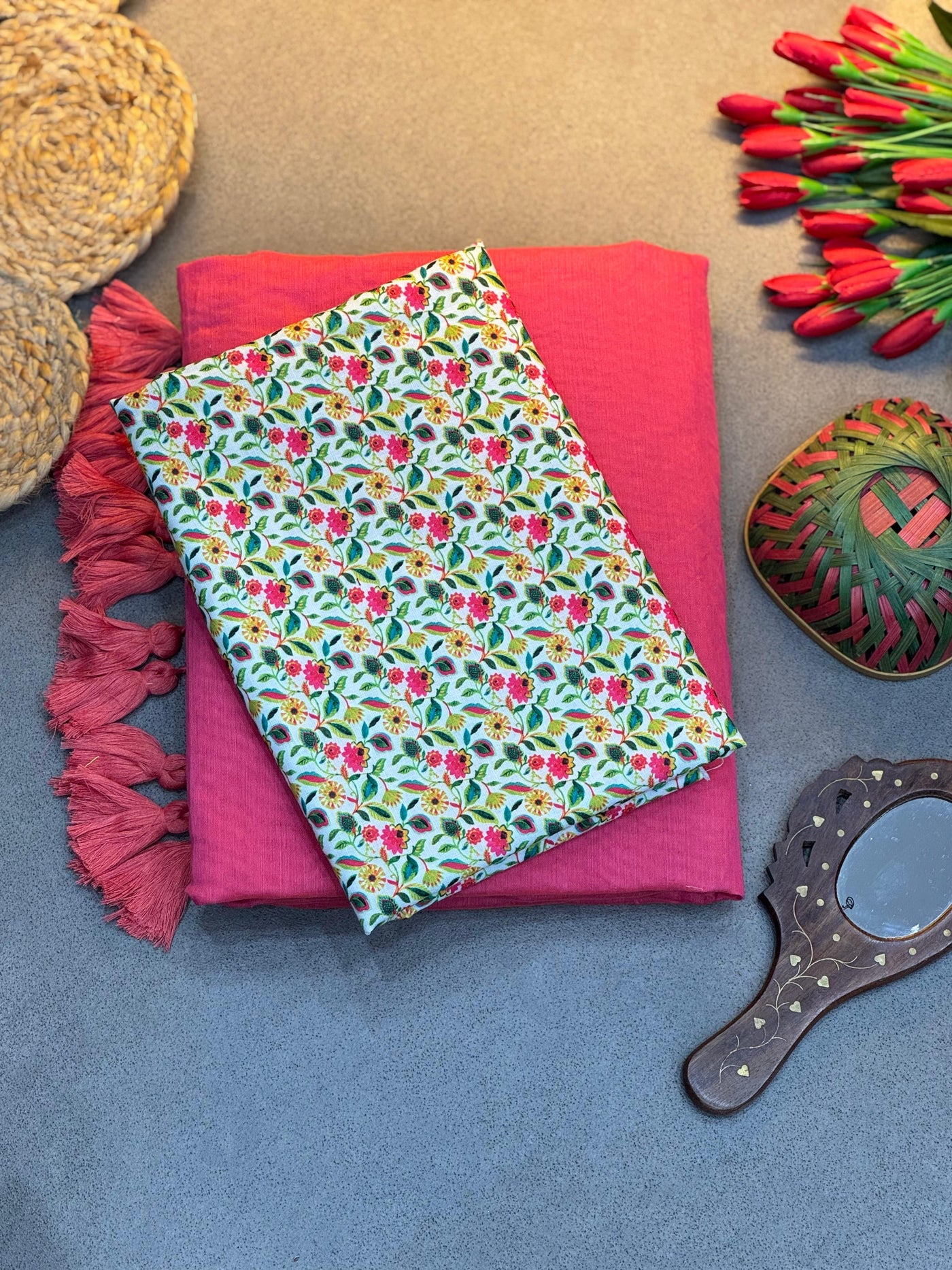 Premium Modal Chanderi Fancy Saree with Dual Blouse Option & Tussled Pallu