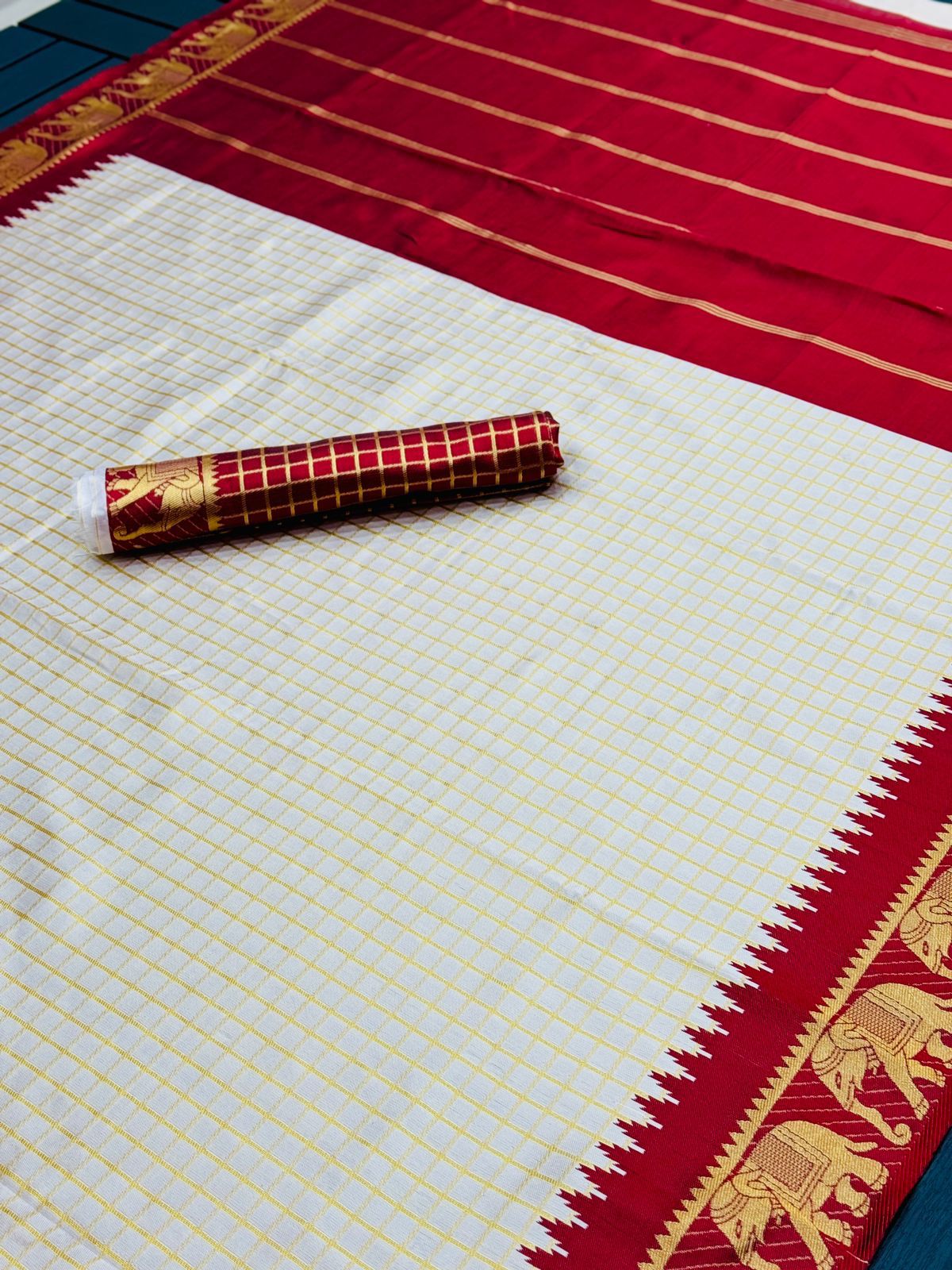 KANJIVARAM SOFT LICHI SILK SAREE