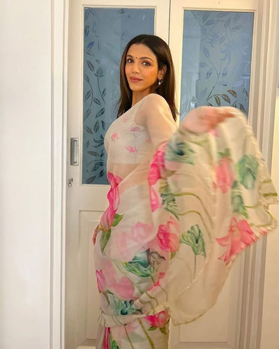 Present a New Exclusive Floral Handwork Saree Collection by Shreemall