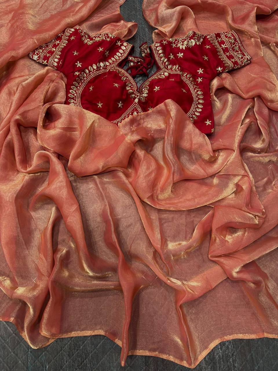 Radiant Silk Saree with Rich Embroidery – A Timeless Treasure