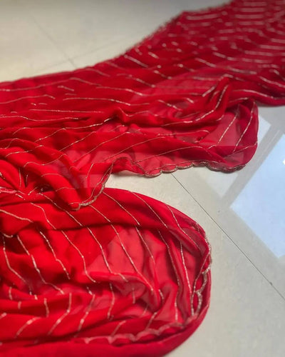 Luxurious Party Wear Saree with Delicate Embellished Detailing