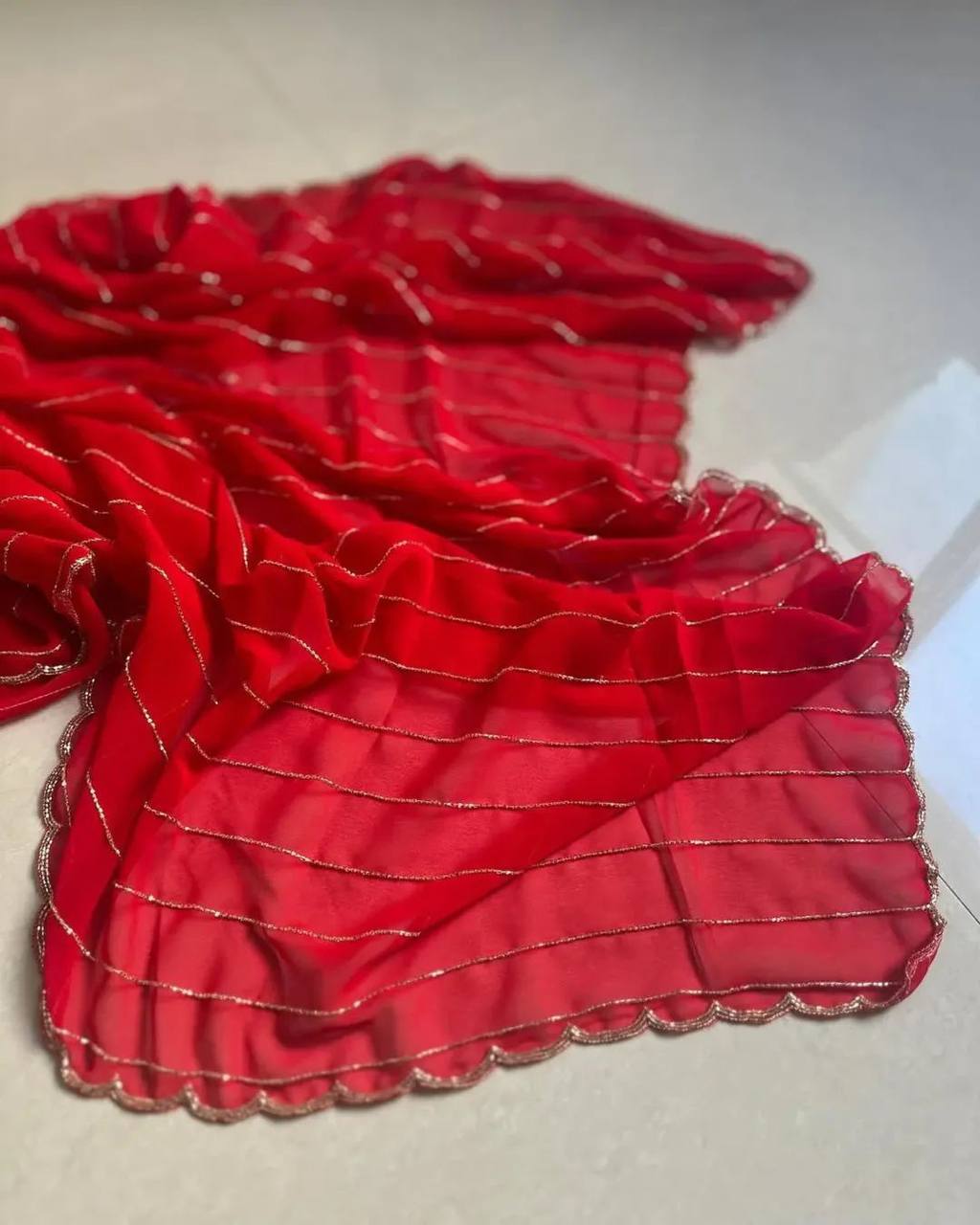 Luxurious Party Wear Saree with Delicate Embellished Detailing