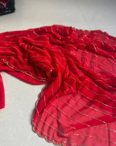 Luxurious Party Wear Saree with Delicate Embellished Detailing